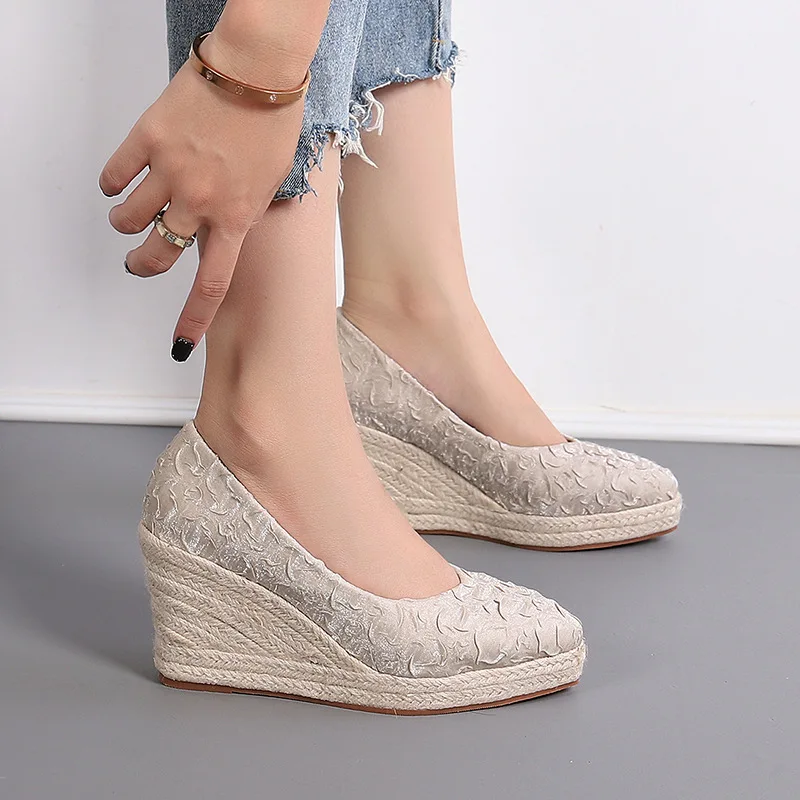 8cm Boyut 34-42 Nefes Alabilen - Wedge Espadrille Women incelemesi ve fiyatı