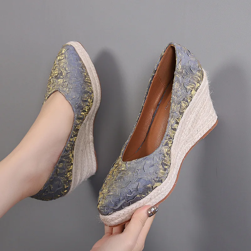 8cm Boyut 34-42 Nefes Alabilen - Wedge Espadrille Women incelemesi ve fiyatı