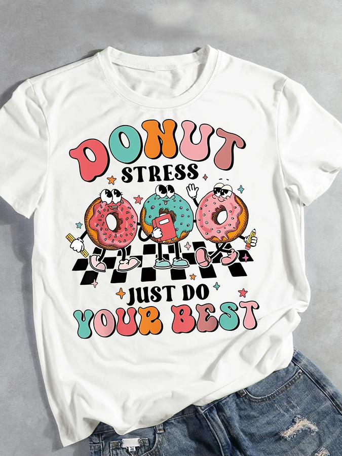 Karikatür Donut Baskılı Tişört - Crop Top Crochet incelemesi ve fiyatı