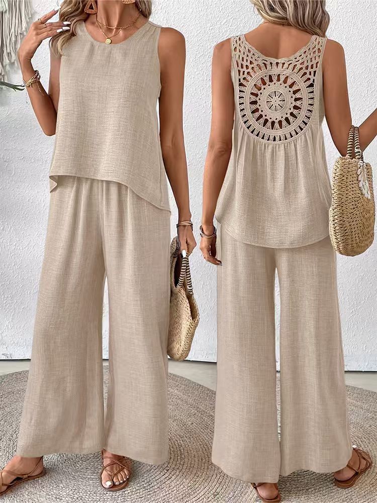 İki Parçalı Kadın Düz Renk Pan - Linen Pant Wide incelemesi ve fiyatı
