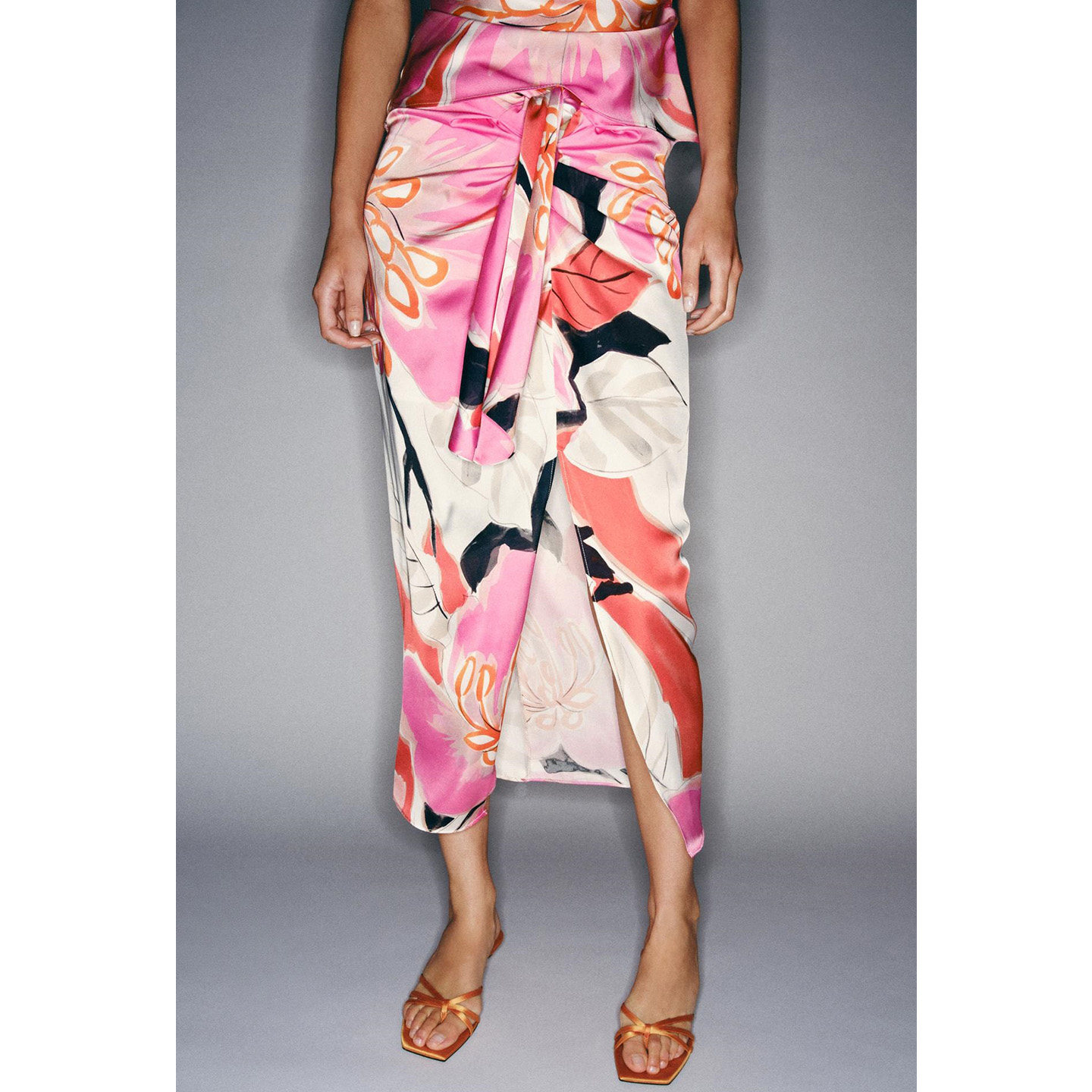 Yüksek Bel Midi Etek, Yuvarlak - Midi Skirt Floral incelemesi ve fiyatı