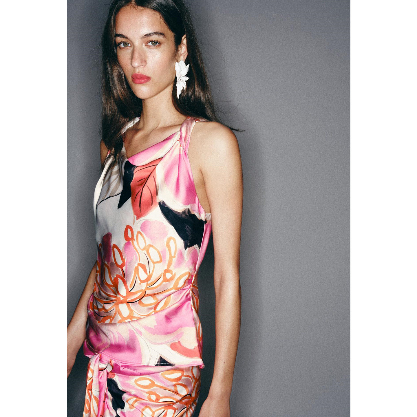 Yüksek Bel Midi Etek, Yuvarlak - Midi Skirt Floral incelemesi ve fiyatı