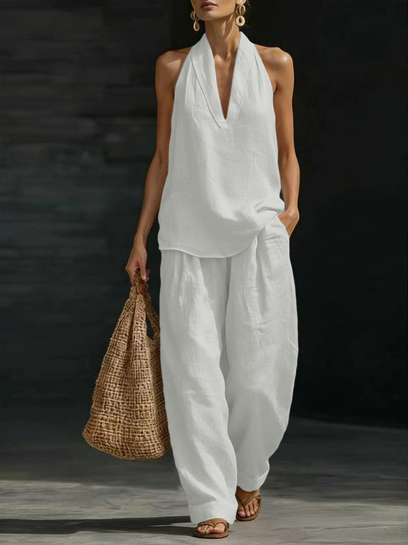 Kadınlar İçin Keten 2 Parça Ta - Linen Pant Wide incelemesi ve fiyatı