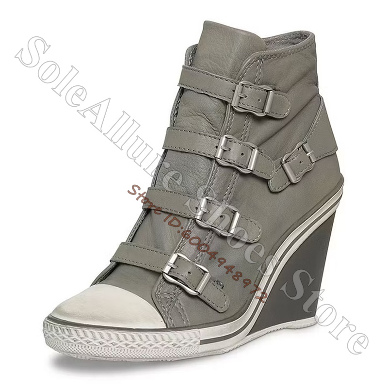 Gri Çoklu Tokalı Yüksek Tabanl - Wedge Espadrille Women incelemesi ve fiyatı
